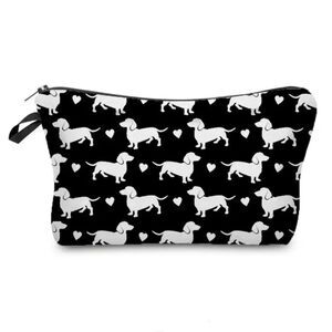 Dachshund Hotdog cosmetic bag zipper pouch carry case weiner dog
